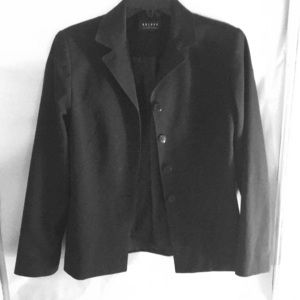 Stretch black high button blazer
